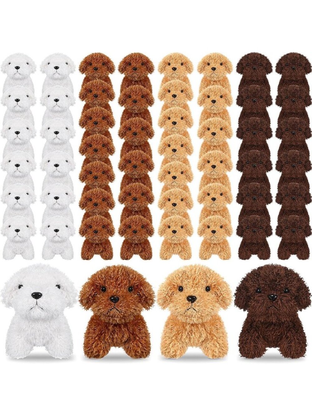 50 Mini Plush Puppy Stuffed Animals - Cute Party Favors & Gift Bag Fillers
